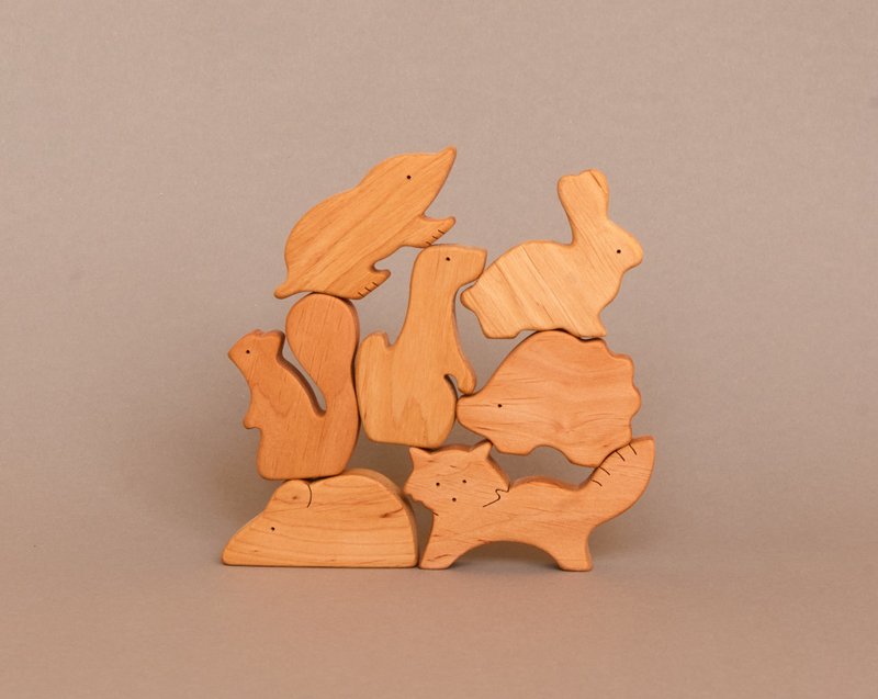 wooden woodland animals, birthday gift baby - 玩具/玩偶 - 木头 