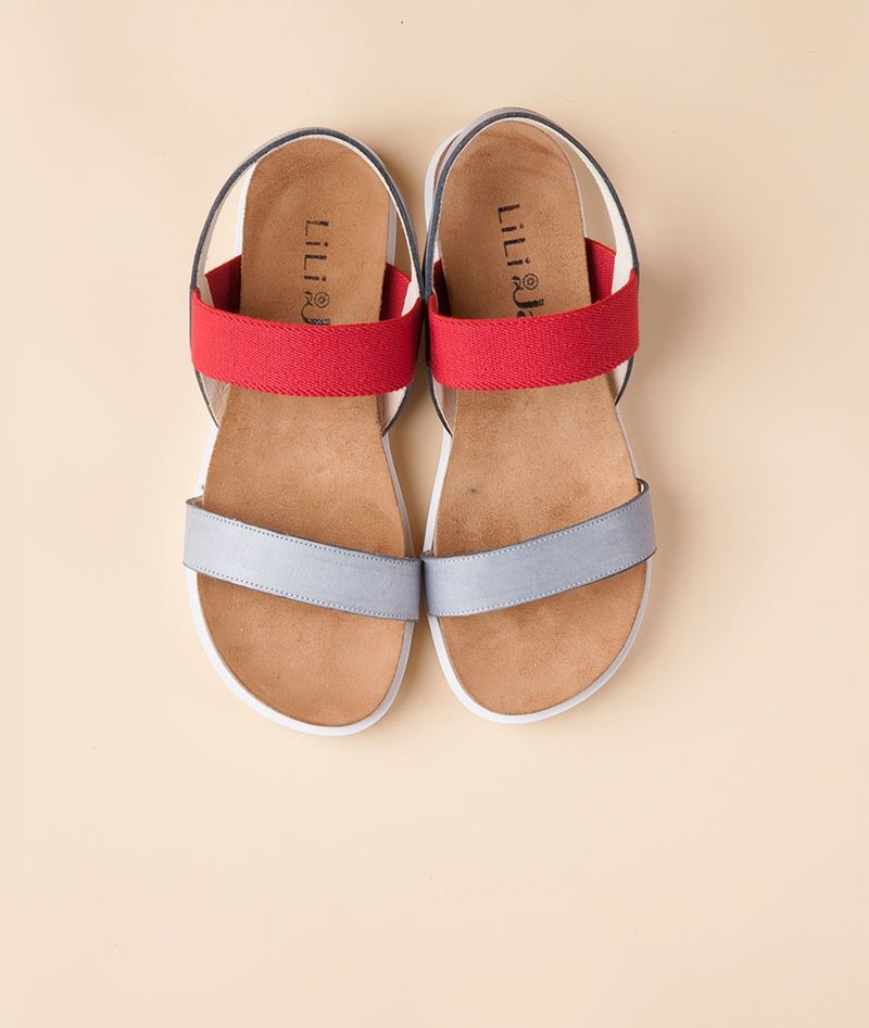 【夏日絮语】粉蜡牛皮二字带凉鞋_灰蓝/红(仅余22.5及23号) - 女款牛津鞋/乐福鞋 - 纸 白色