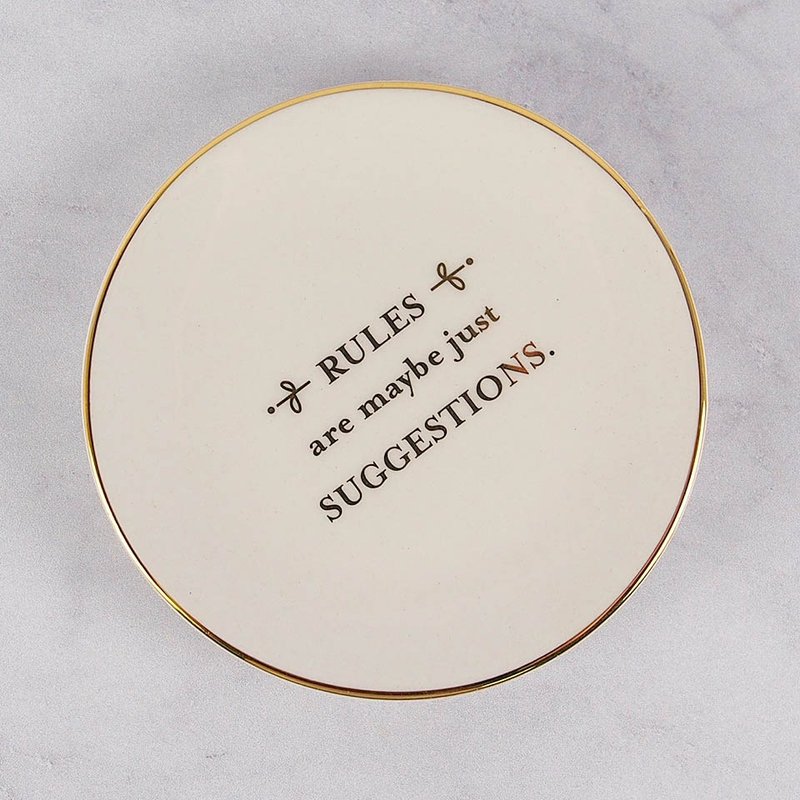 Pretty Witty美言之智规则参考镀金圆盘 - 浅碟/小碟子 - 陶 白色