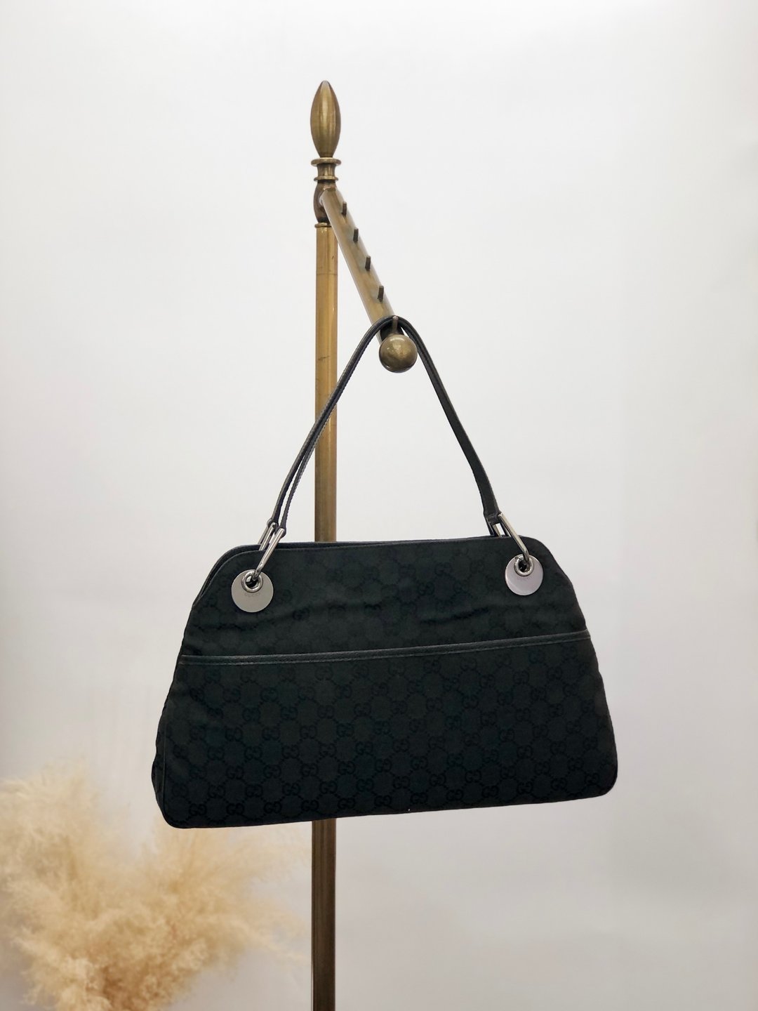 【日本直送，品牌二手包包】GUCCI古驰GG帆布单肩包黑帆布半肩包 复古 ywjmz6 - 侧背包/斜挎包 - 棉 黑色