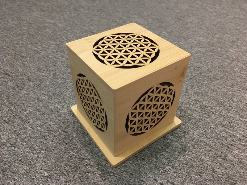 生命之花净化盒 ( 送鼠尾草和细鲍鱼贝 ) - 摆饰 - 木头 