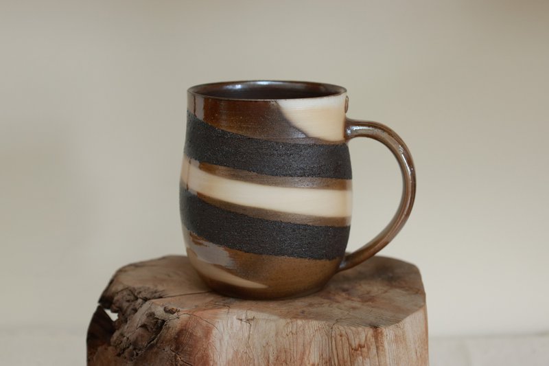 柴烧咖啡杯/马克杯/300ml/三色巧克力系列/泷间拾光 - 咖啡杯/马克杯 - 陶 