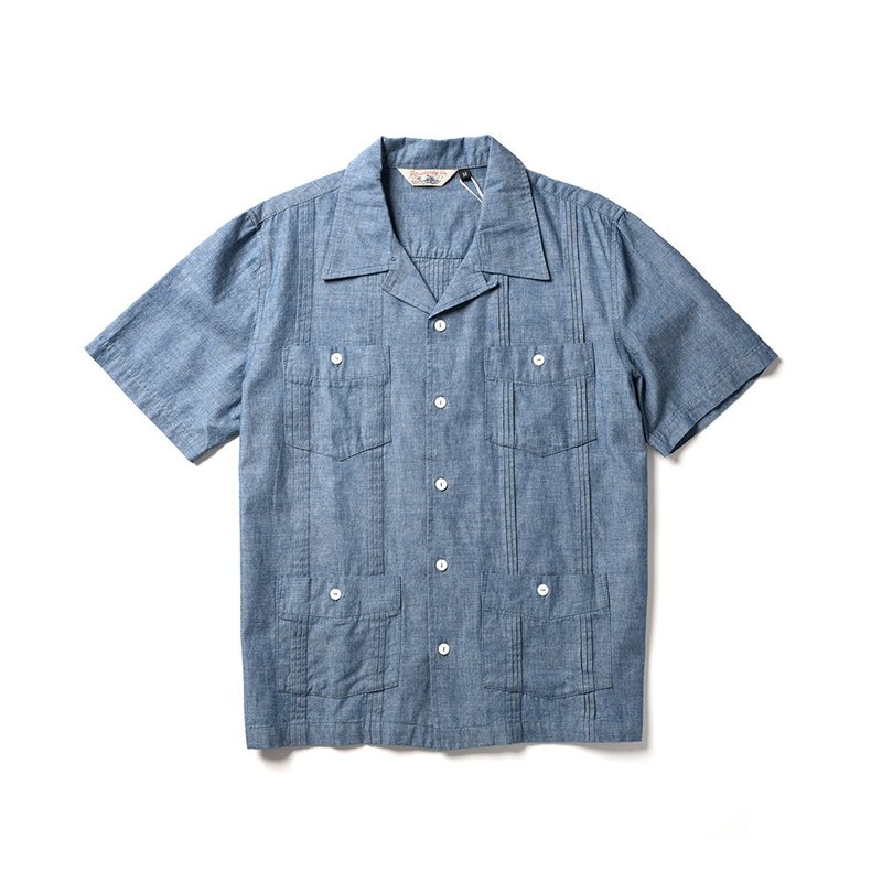Cuba Paisley - 牛津蓝 Indigo - 男装衬衫 - 棉．麻 