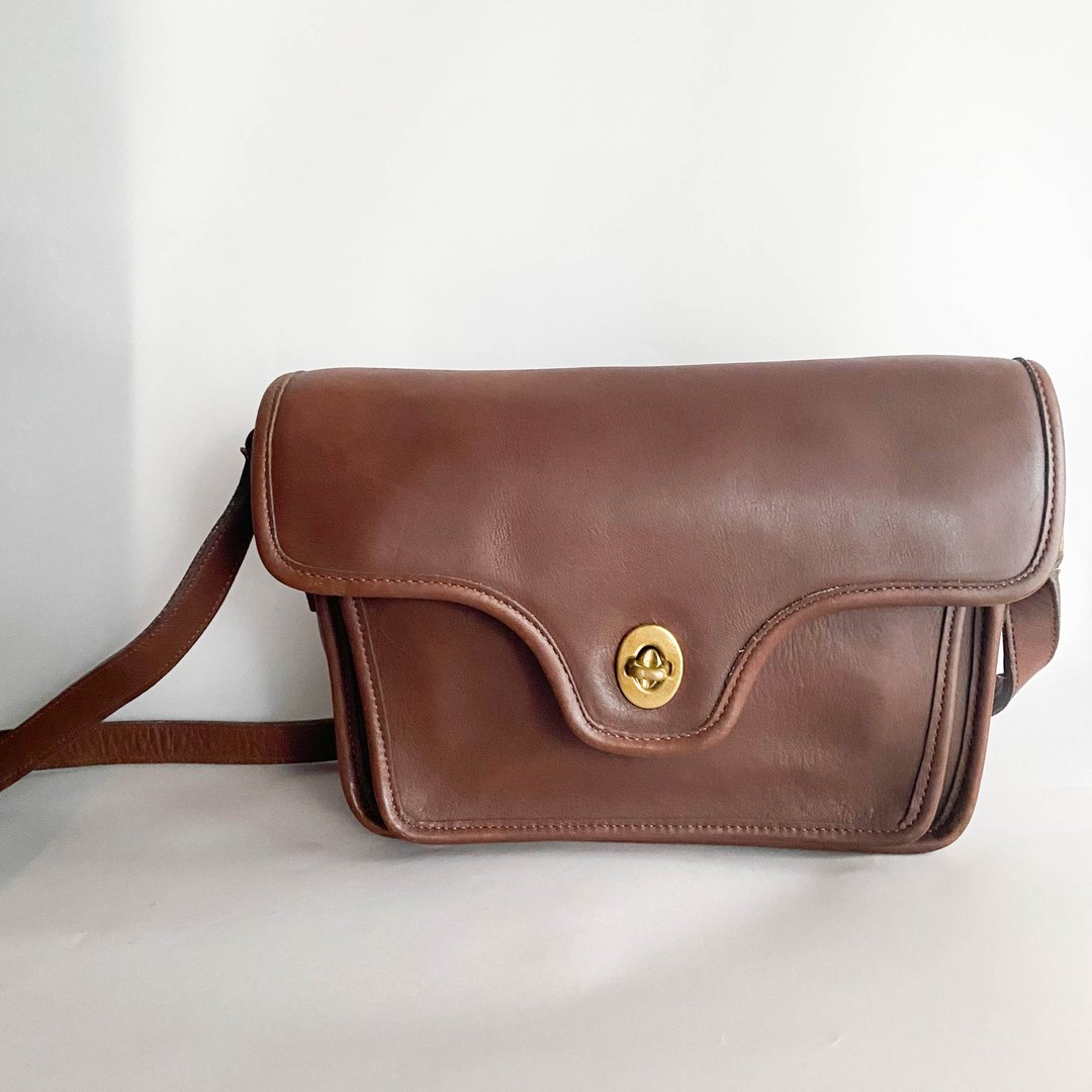 中古Coach Kent Bag│斜背包│侧背包│单肩包│古董包│古着包 - 侧背包/斜挎包 - 真皮 咖啡色