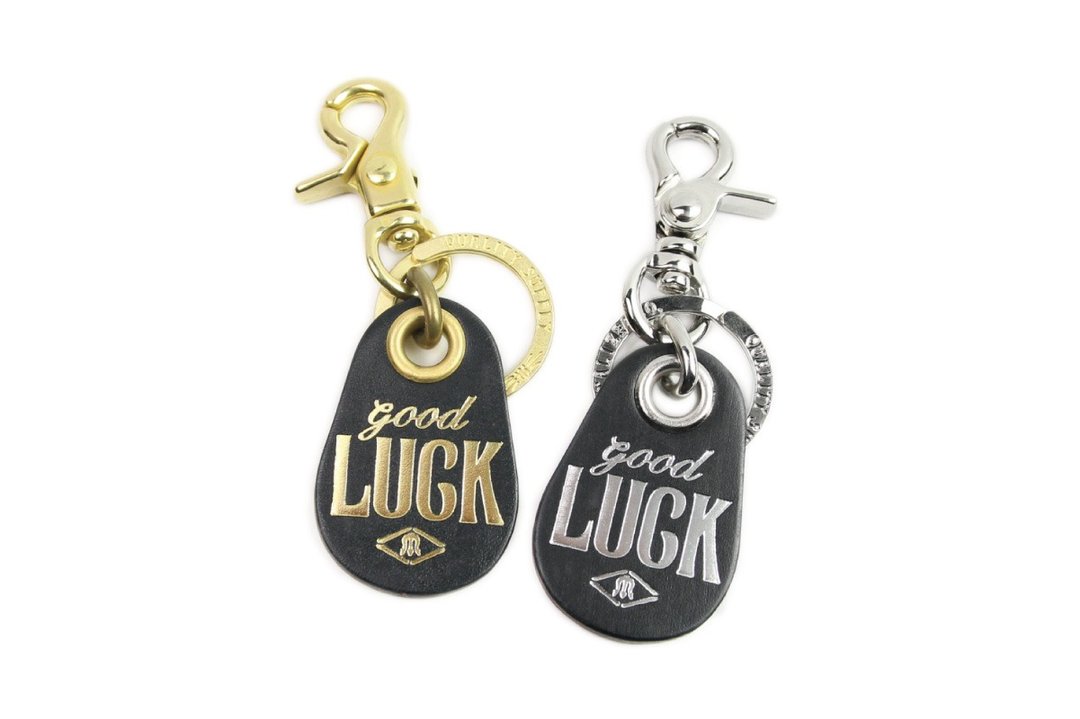 【METALIZE】Good Luck烫金皮牌钥匙圈 - 钥匙链/钥匙包 - 真皮 