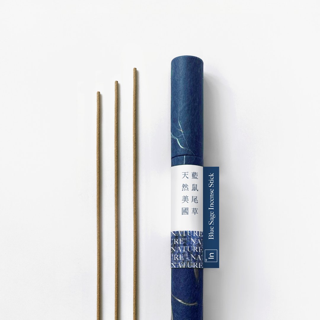 提升心情 | 天然美国蓝鼠尾草线香 (特长每支1小时) - 香薰/精油/线香 - 纸 