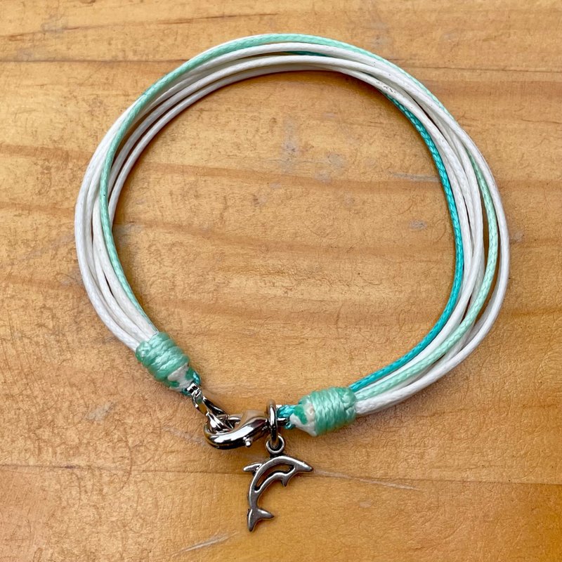 海豚多圈手环 简约手链 海洋风饰品 - 手链/手环 - 其他人造纤维 白色