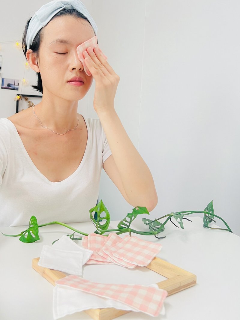 可重复使用环保布化妆棉/卸妆棉 - 脸部清洁/卸妆用品 - 棉．麻 粉红色
