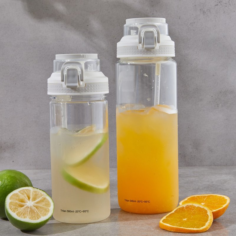 伴佳家 抑菌弹盖水壶 水壶  圆扣环 580ML 946ML 透 - 水瓶/水壶 - 环保材料 