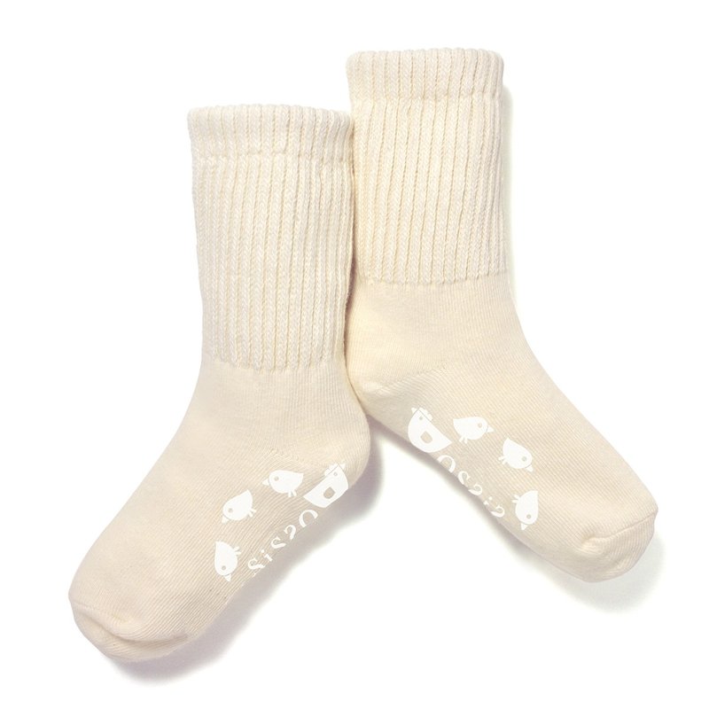【SISSO有机棉】有机棉泡泡幼儿袜 2A - 婴儿袜子 - 棉．麻 白色