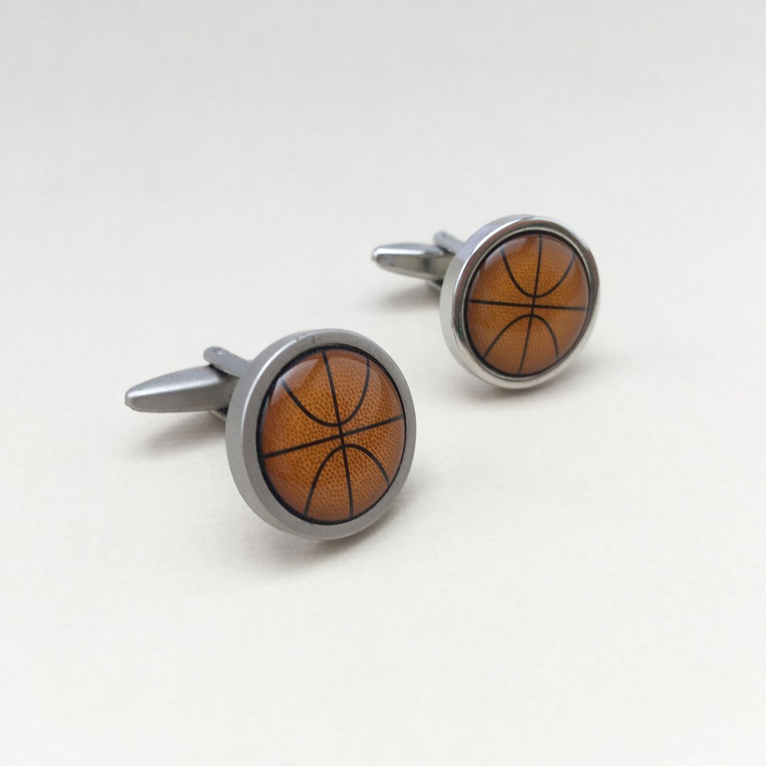 篮球袖扣 Basketball Cufflink - 袖扣 - 其他金属 