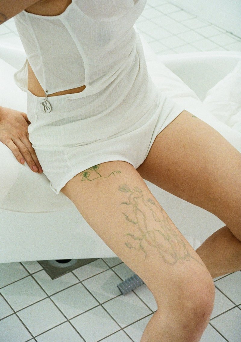 家居短裤 - 女装短裤 - 聚酯纤维 白色