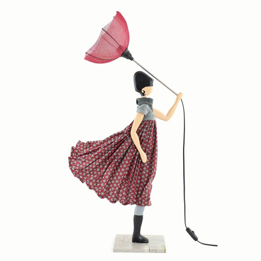 Wind Little Girl Fashionable Lamp Rachel Made to Order Handmade - 灯具/灯饰 - 木头 红色