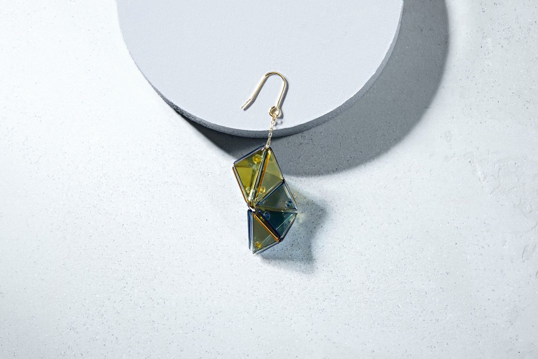 Flow-Khaki/Navy-Earring - 耳环/耳夹 - 塑料 