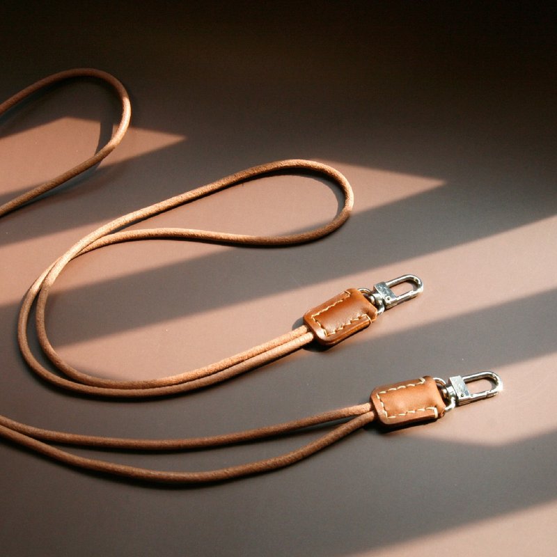 全皮颈挂绳 (短/长) - 证件套/卡套 - 真皮 咖啡色