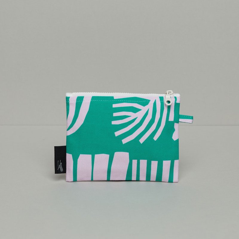 印花零钱包 / 米克斯绿 - 零钱包 - 棉．麻 