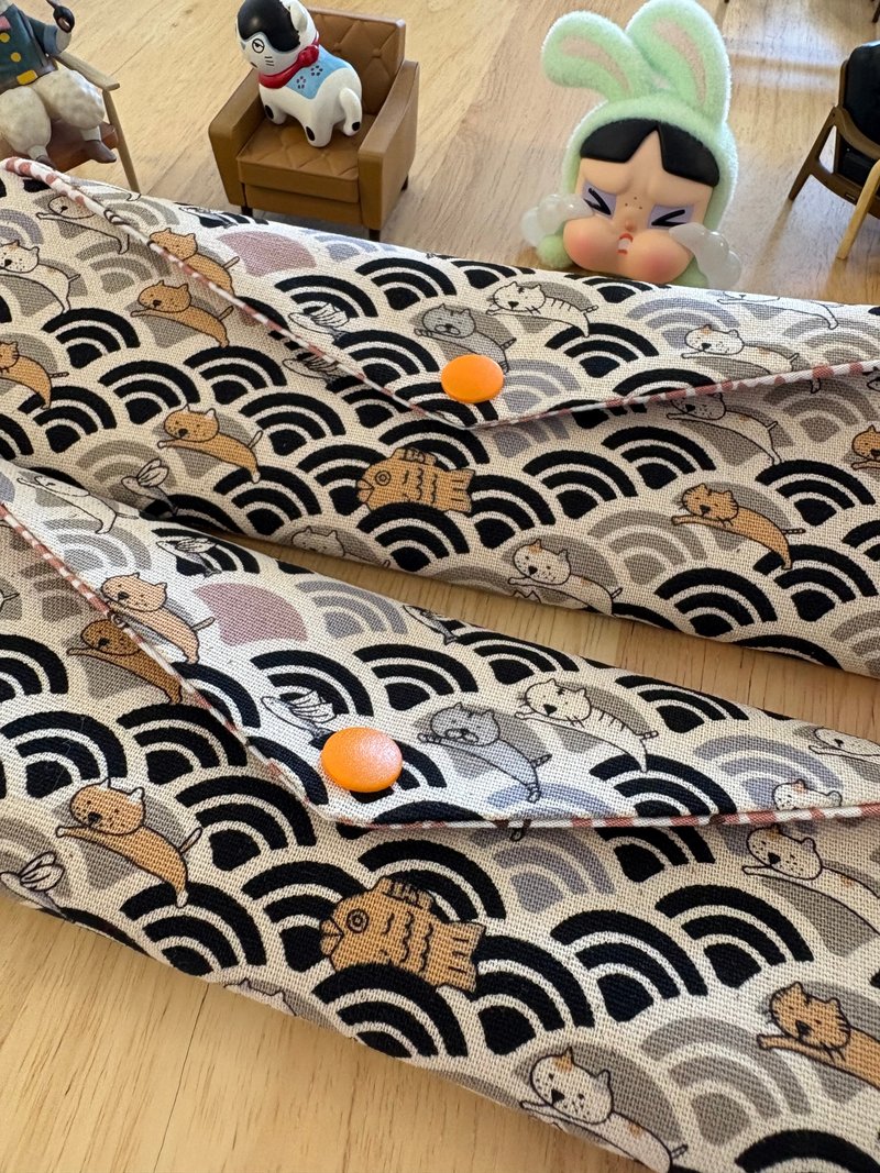 文青风环保纯棉筷袋 喵喵乐悠游 原胚咖啡 日本 潮物 收纳 手作餐 - 收纳用品 - 棉．麻 咖啡色