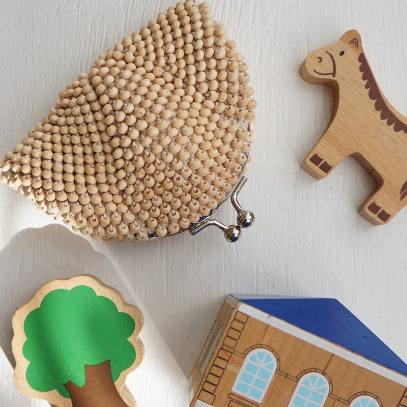 Ba-ba 手作木珠钩针小包 No.2034 - 化妆包/杂物包 - 其他材质 咖啡色