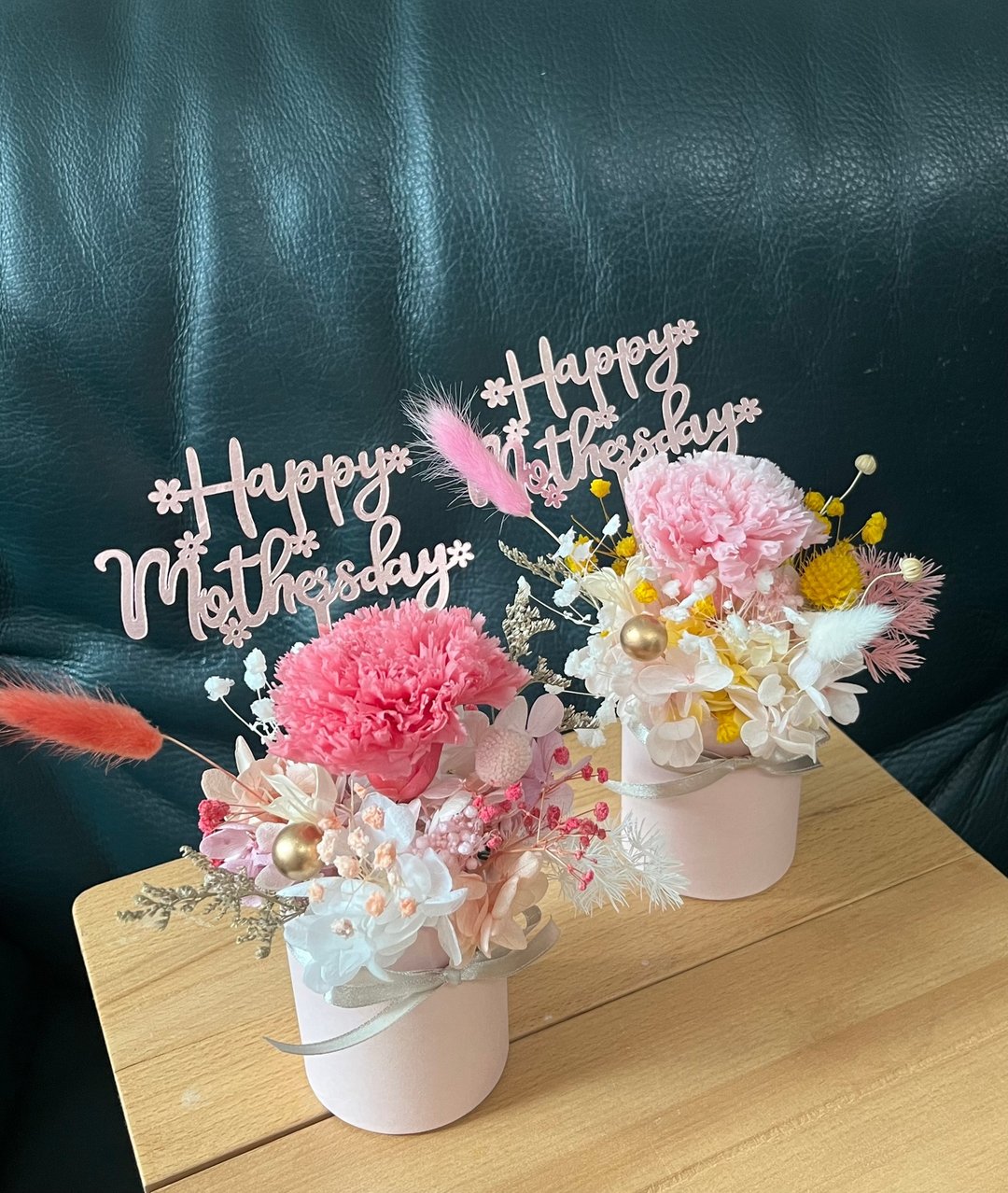 宠爱妈妈 母亲节限定 永生康乃馨花盆 桃红/粉红两色入 - 干燥花/捧花 - 植物．花 粉红色