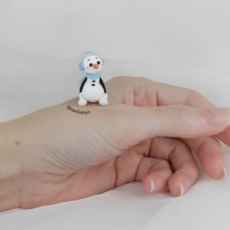 钩针图案微型雪人，PDF数位下载，DIY迷你amigurumi教学 - 手工艺教程/工具书 - 其他材质 