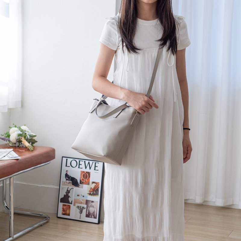 双色拉链托特包 (2色可选) (可订制颜色) - 手提包/手提袋 - 其他材质 多色