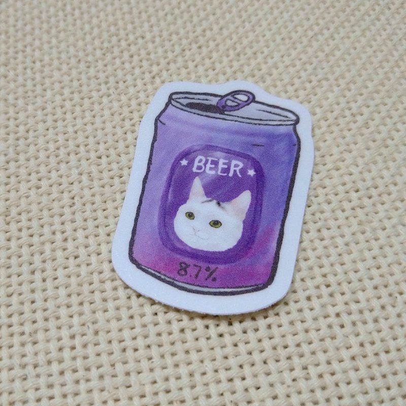 白猫啤酒-防水车贴-行李箱贴纸-奔驰猫猫咪_猫咪_防水贴纸 - 贴纸 - 防水材质 