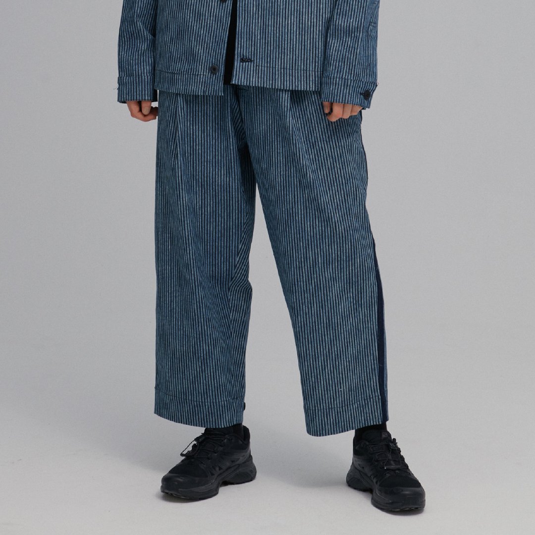 DYCTEAM - Symbiosis - straight line Wide tapered pants - 中性裤装 - 棉 蓝色