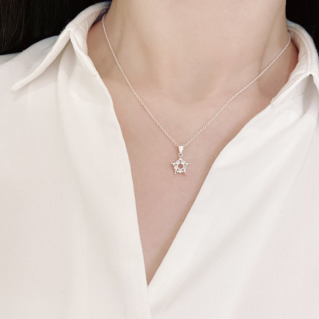 闪耀星星项链 Shining Star Necklace - 项链 - 纯银 银色