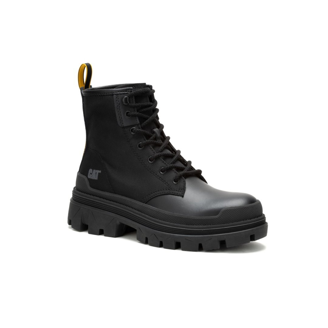 CAT HARDWEAR HI 硬派率性高筒靴Unisex 男鞋－时尚黑 - 男款靴子 - 聚酯纤维 