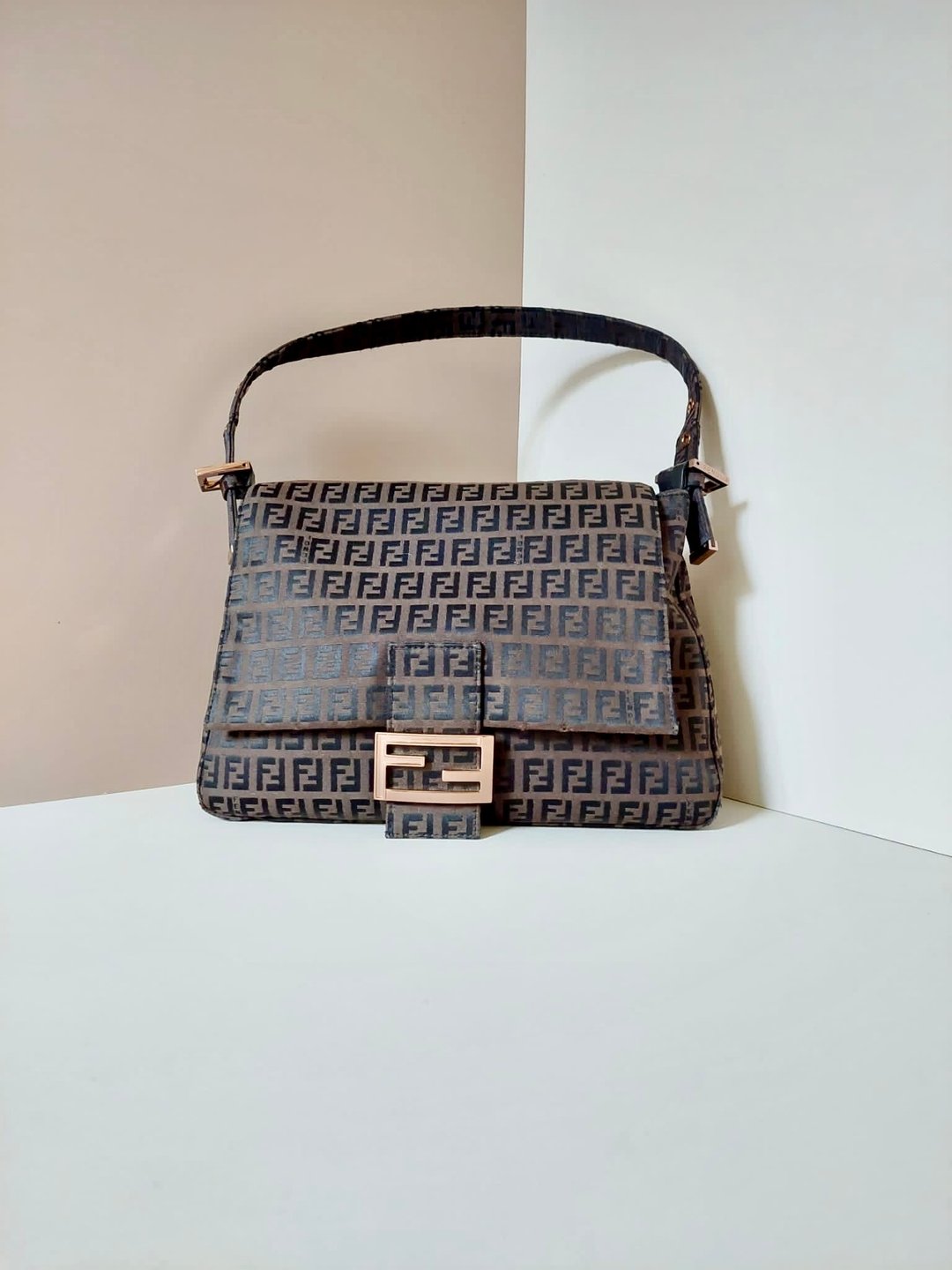 【特选货品】中古二手Fendi咖啡色老花腋下侧背背单肩包手袋 - 侧背包/斜挎包 - 其他材质 咖啡色
