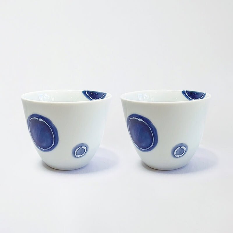 日本西海 日本陶瓷茶杯 丸纹 2入组 - 茶具/茶杯 - 陶 