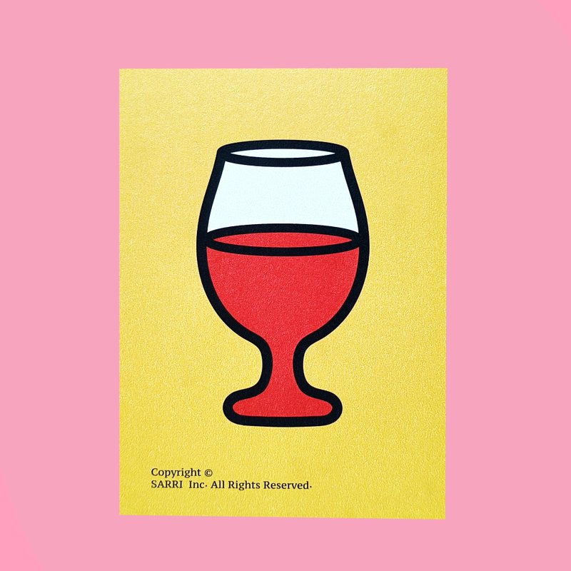 明信片 小海报 防水贴纸 机车贴纸 行李箱贴纸  红酒 卡片 - 卡片/明信片 - 纸 粉红色