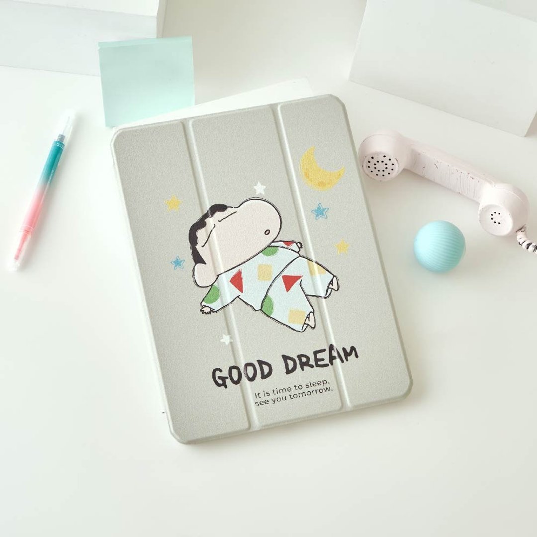 蜡笔小新睡衣美梦强悍磁吸iPad三折保护壳 - 平板/电脑保护壳 - 塑料 多色