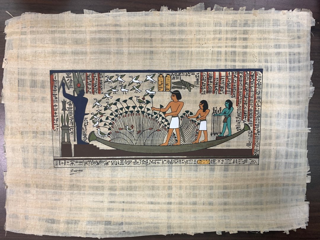 埃及纸纱草画-太阳船 (约48x37厘米) - 海报/装饰画/版画 - 其他材质 