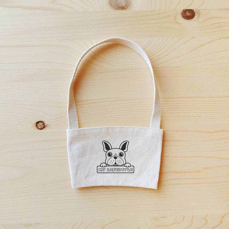 法斗 饮料提袋 - 随行杯提袋/水壶袋 - 棉．麻 黑色