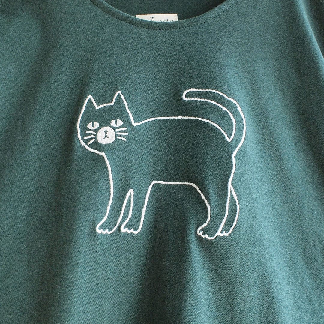 krajok cat t-shirt : green - 女装 T 恤 - 棉 绿色