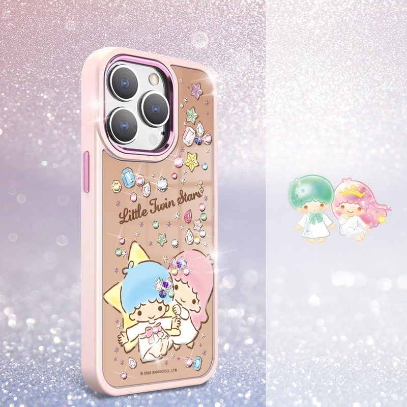 三丽鸥 iPhone 15 14系列军规防摔合金框镜面手机壳-宝石双子星 - 手机壳/手机套 - 其他材质 多色