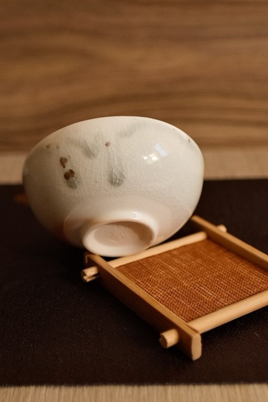 柴烧茶杯 - 落灰志野结晶茶杯 - 陶艺 - 陶 蓝色