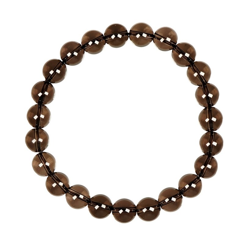 【正佳珠宝】茶水晶 顶级超透体烟茶晶 8mm 茶晶手珠 - 手链/手环 - 半宝石 多色