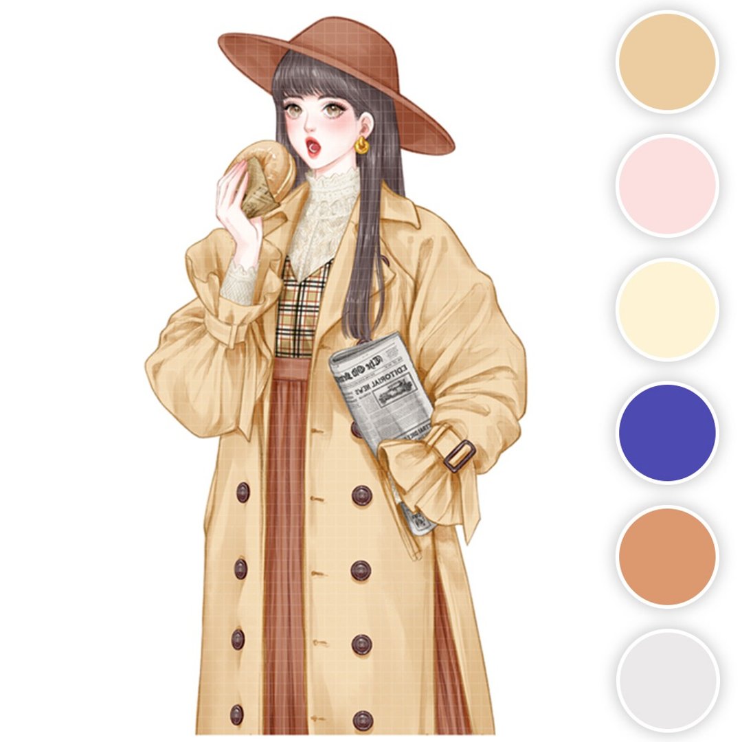 Polly (6色) 46 (honne market) 人物贴纸 韩国浣熊 - 贴纸 - 纸 