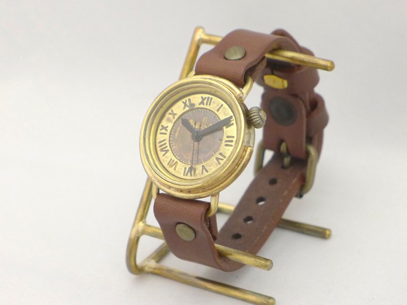 Handmade clock MILTIMER5-B Men's Brass (357 Roman numeral BR) - 男表/中性表 - 铜/黄铜 金色