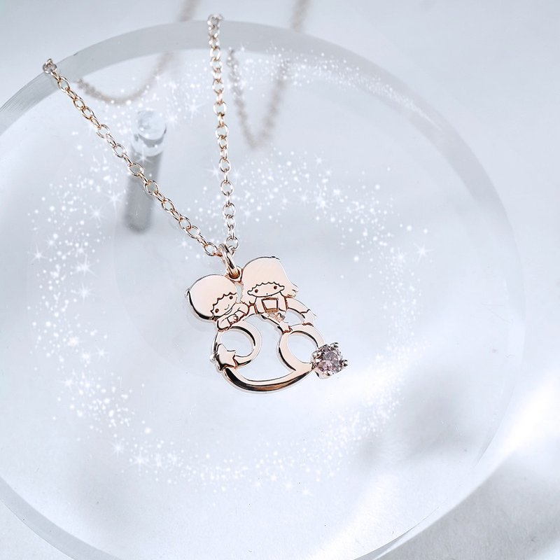 【定制化礼物】KikiLala星座系列-双子星巨蟹座诞生石纯银项链 - 项链 - 纯银 多色