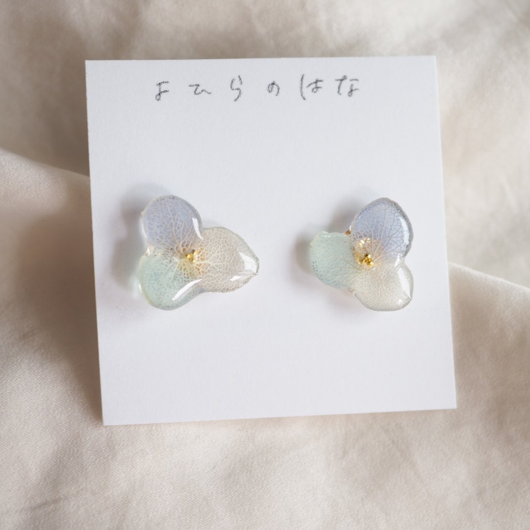 Hydrangea tricolor earrings / purple - 耳环/耳夹 - 植物．花 紫色