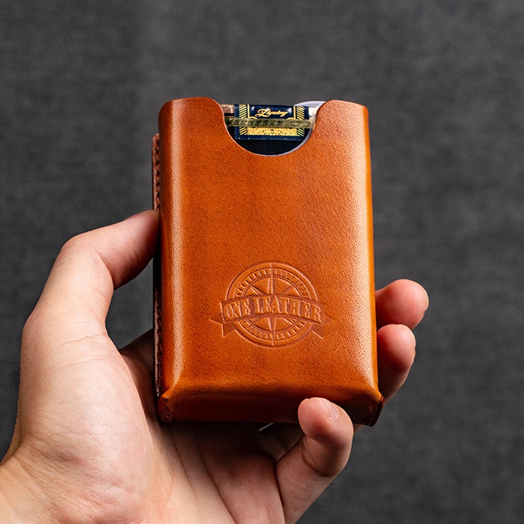 情人节礼盒客制化礼物oneleather烟盒20支装便携创意牛皮软软烟包 - 其他 - 真皮 咖啡色