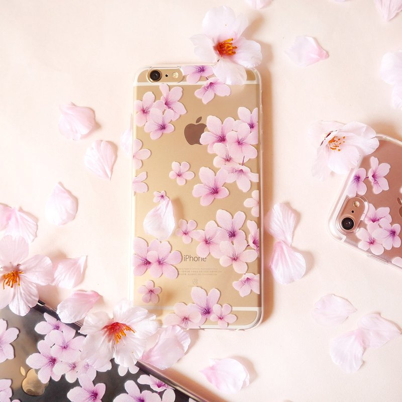粉红樱花果实手机壳 - 手机壳/手机套 - 硅胶 粉红色