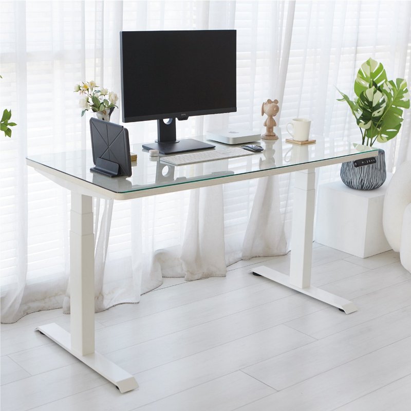 抗噪双马达三节式电动升降桌-140CM - 餐桌/书桌 - 其他金属 黑色