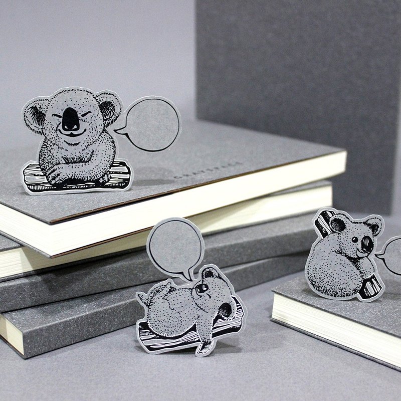 【 无尾熊插画 】空白对话框 10入贴纸 - 贴纸 - 纸 灰色