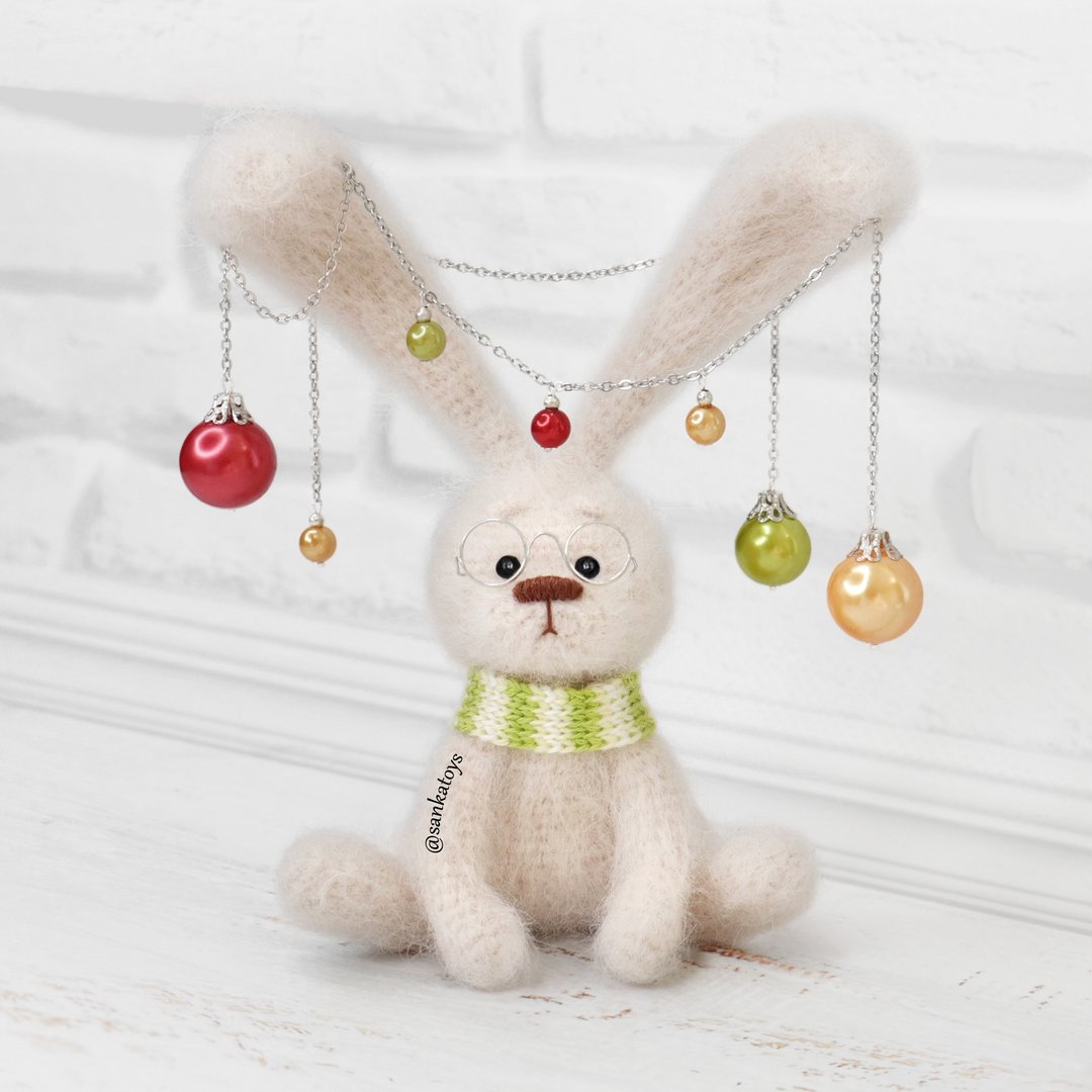 Crochet pattern Rabbit Christmas Tree, PDF Digital Download, DIY bunny toy - 手工艺教程/工具书 - 其他材质 