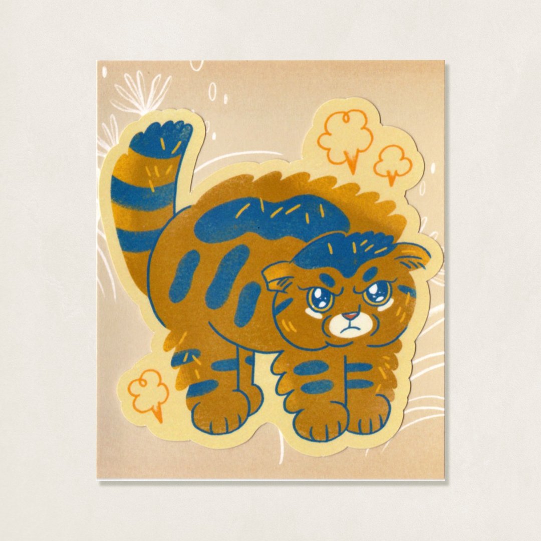 猫岛日常贴纸 / 拍拍生气 - 贴纸 - 纸 多色