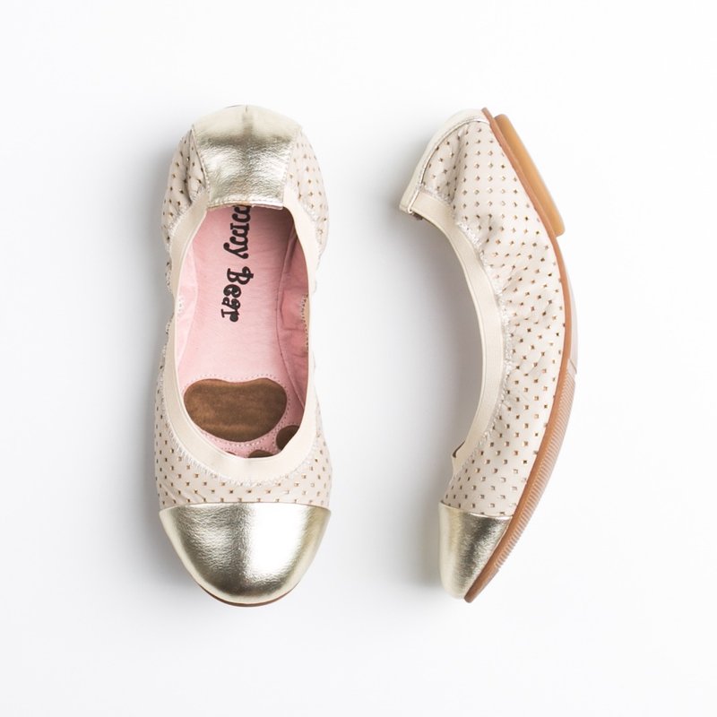 Gummy Bear 手工/小羊皮/柔软/平底鞋/娃娃鞋/蛋卷鞋 - 芭蕾鞋/娃娃鞋 - 真皮 